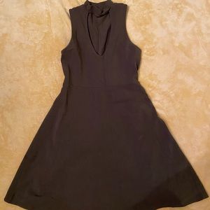 Olive green dress with neck cut out